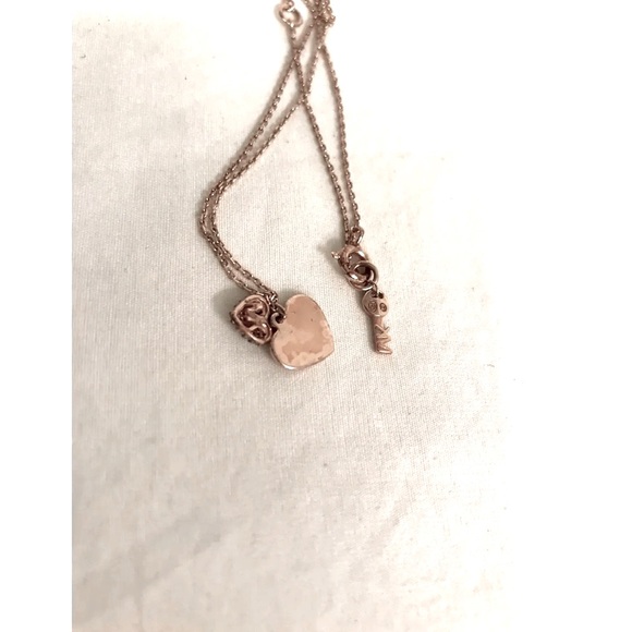 Michael Kors Double Heart Rose Gold CZ pave' set W/Infinity Scarf - Picture 5 of 12